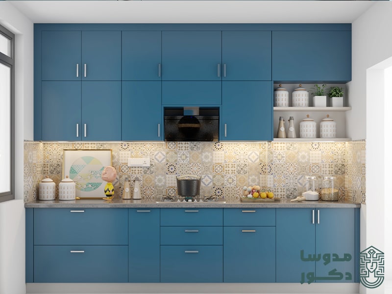 آشپزخانه در دکوراسیون خانه به رنگ آبی