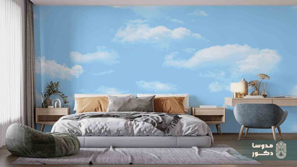 افزایش کیفیت خواب با کاغذ دیواری آبی آسمانی
