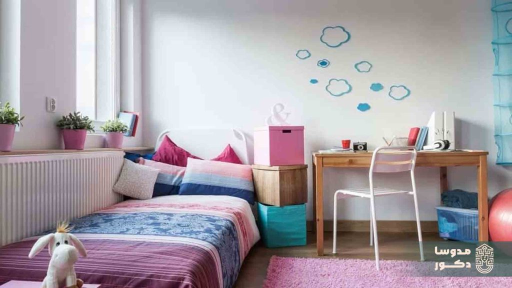 استفاده از چند رنگ متفاوت در اجزای مختلف اتاق خواب