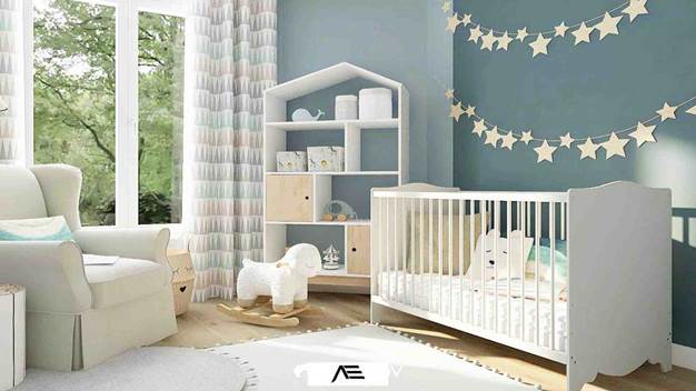 استفاده از تابلوهای کوچک و بزرگ در اتاق خواب نوزاد