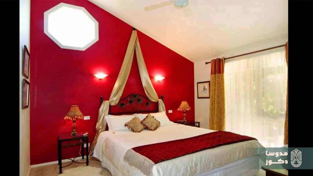 نگ قرمز برای دکوراسیون اتاق خواب رمانتیک