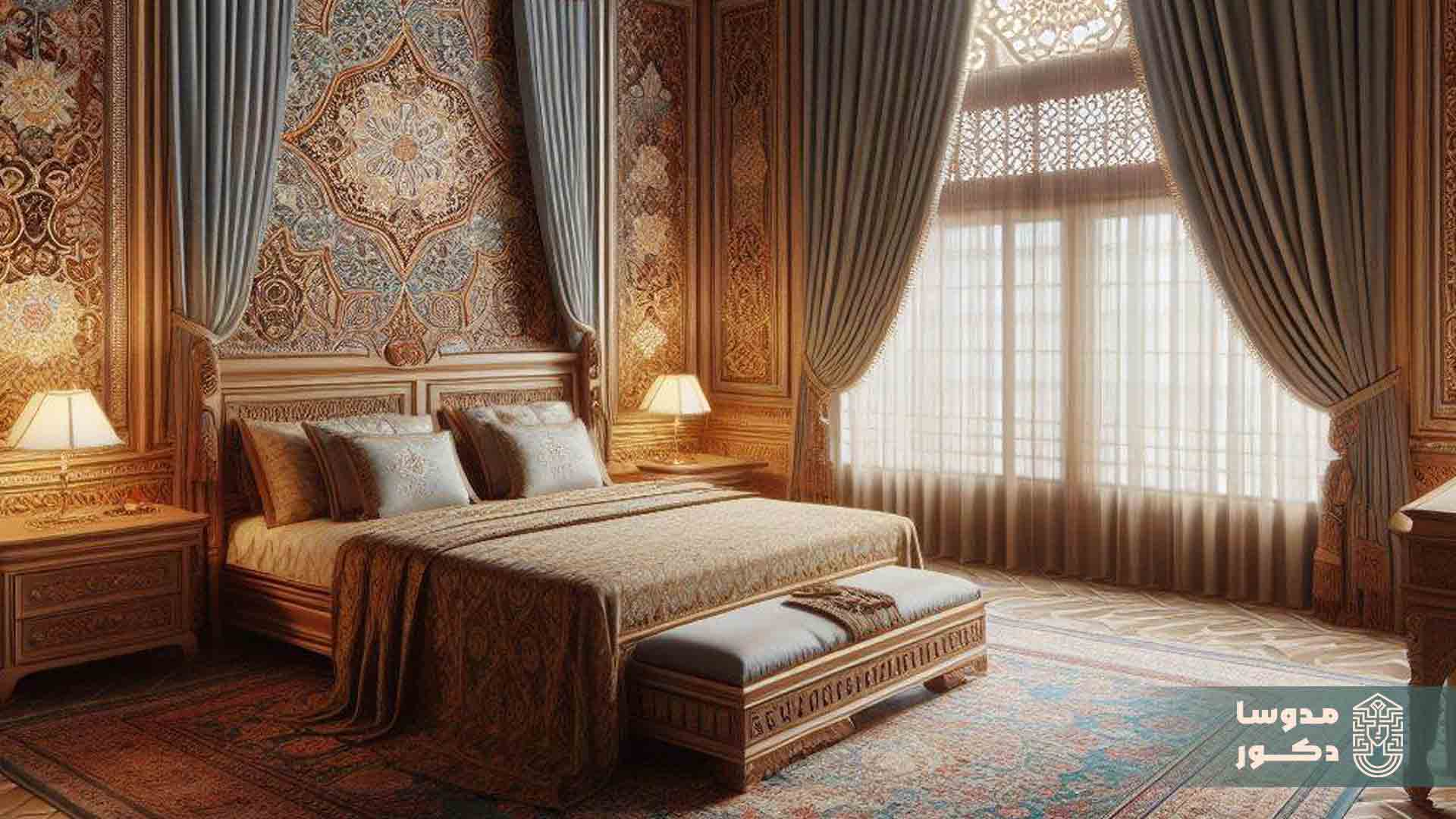 اتاق خواب با کور سنتی ایرانی