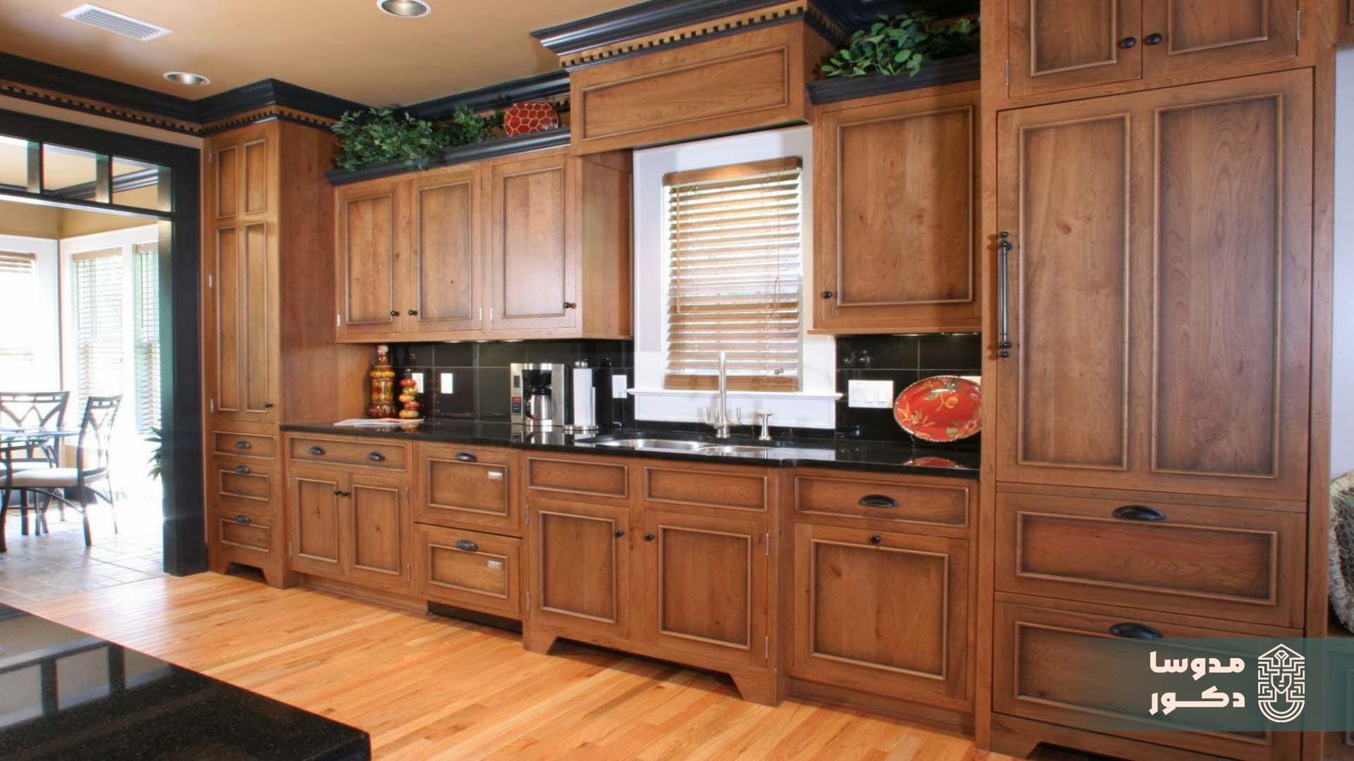 مدل کلاسیک کابینت چوبی آشپزخانه
