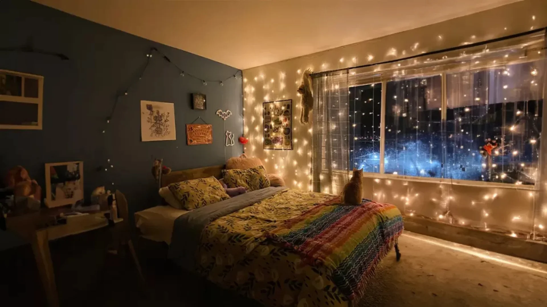 دکوراسیون اتاق خواب با ریسه